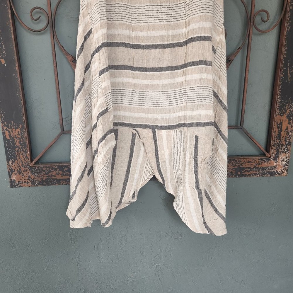 Luukaa Grace Tan, Grey and White Midi Linen Skirt Sz 10 - Picture 7 of 11